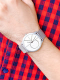 Shop Authentic Calvin Klein Minimal White Dial Silver Mesh Bracelet Watch for Men - K3M5115X - Luxxuri