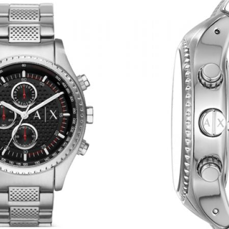  Shop Authentic Armani Exchange The Driver Chronograph Black Dial Silver Steel Strap Watch For Men - AX1612 - Luxxuri