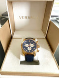  Shop Authentic Versace V-Ray Blue Chronograph Blue Dial Blue Leather Strap Watch for Men - VDB030014 - Luxxuri