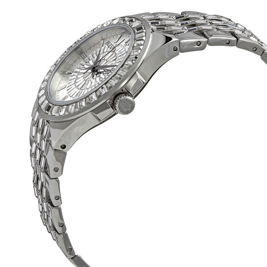  Shop Authentic Bulova Phantom Crystal Silver Dial Silver Steel Strap Watch for Men - 96A236 - Luxxuri