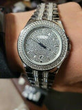  Shop Authentic Bulova Crystal Pave Silver Dial Silver Steel Strap Watch for Men - 96B235 - Luxxuri