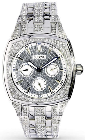  Shop Authentic Bulova Crystal Collection Phantom Silver Dial Silver Steel Strap Watch for Men - 96C002 - Luxxuri