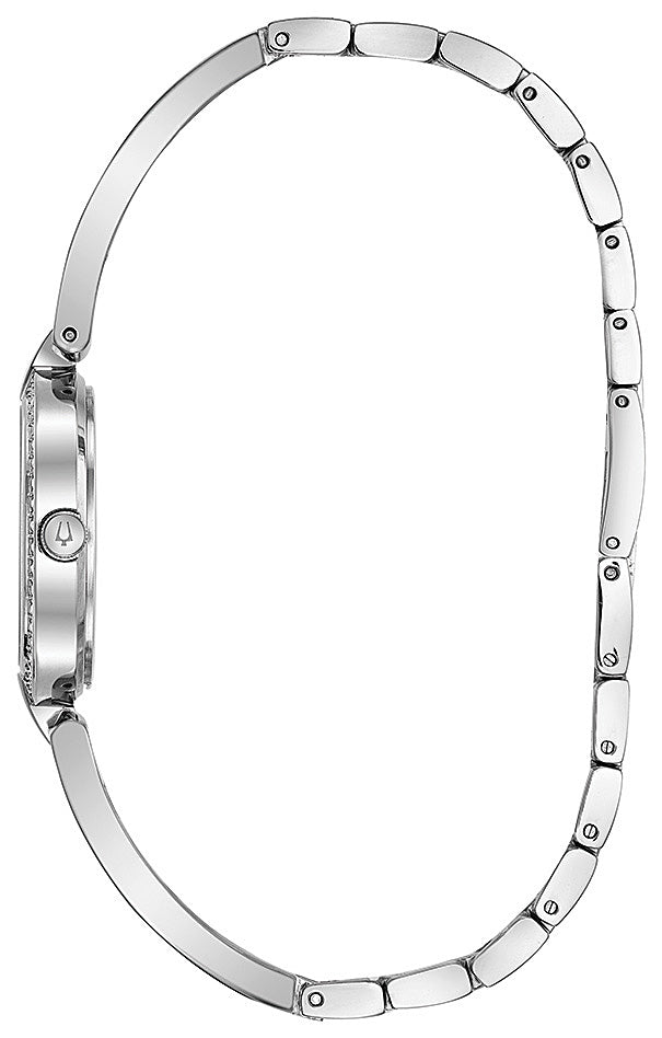  Shop Authentic Bulova Crystal Black Mother of Pearl Dial Silver Steel Strap Watch for Women - 96L224 - Luxxuri