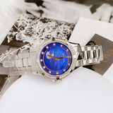  Shop Authentic Bulova Crystal Collection Blue Mother of Pearl Dial Silver Steel Strap Watch for Women - 96L238 - Luxxuri