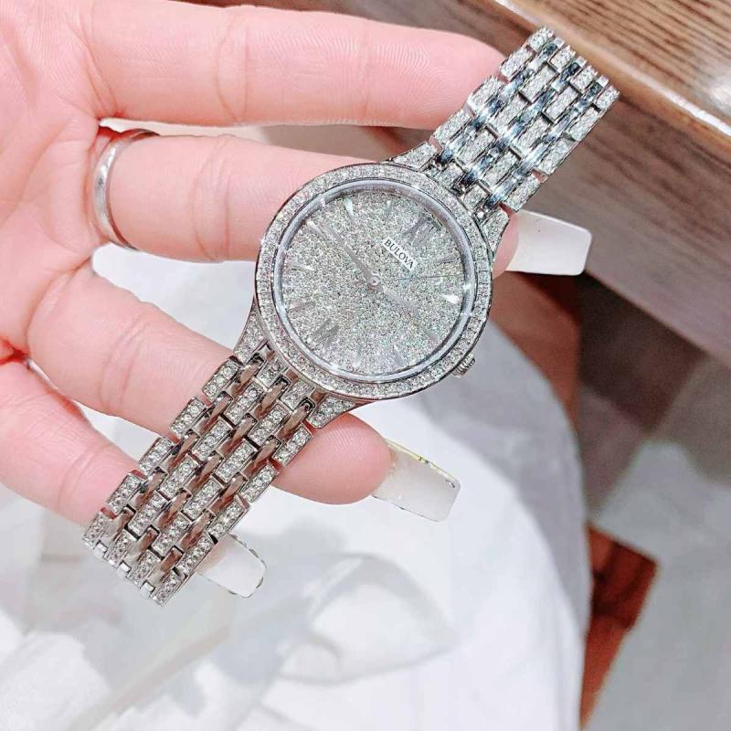  Shop Authentic Bulova Crystal Collection Silver Dial Silver Steel Strap Watch for Women - 96L243 - Luxxuri