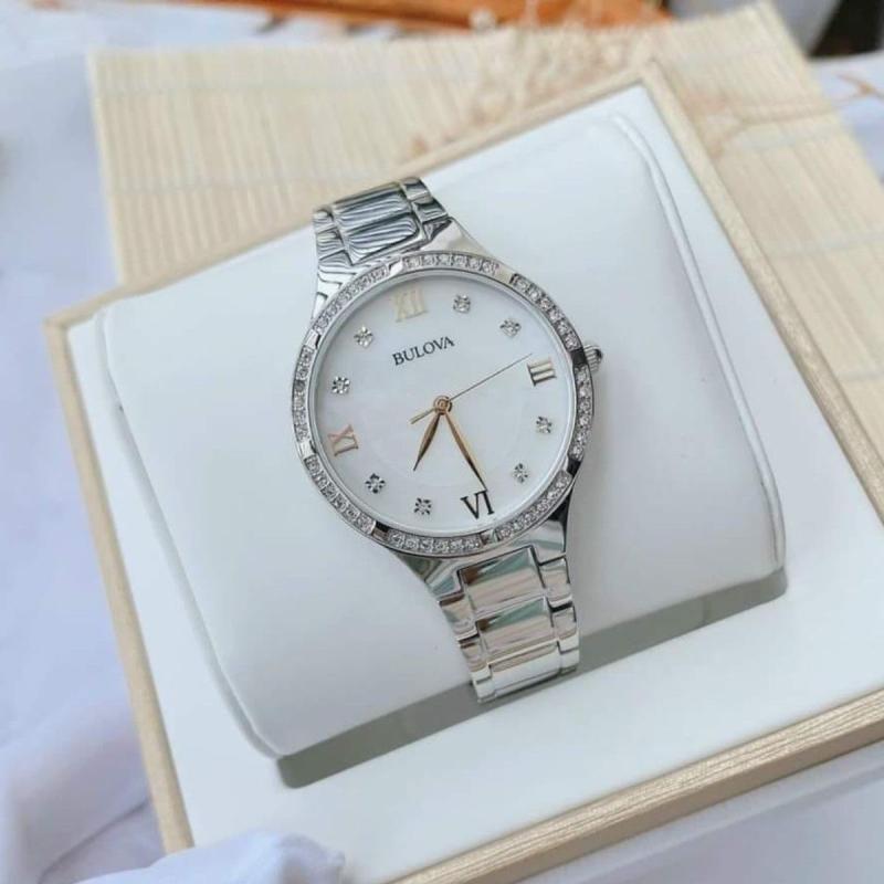  Shop Authentic Bulova Crystal Collection Mother of Pearl Dial Silver Steel Strap Watch for Women - 96L263 - Luxxuri