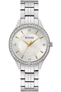  Shop Authentic Bulova Crystal Collection Mother of Pearl Dial Silver Steel Strap Watch for Women - 96L263 - Luxxuri