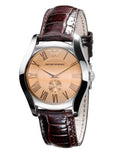  Shop Authentic Emporio Armani Classic Quartz Beige Dial Brown Leather Strap Watch For Men - AR0646 - Luxxuri