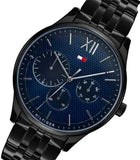  Shop Authentic Tommy Hilfiger Damon Quartz Chronograph Blue Dial Black Steel Strap Watch for Men - 1791454 - Luxxuri