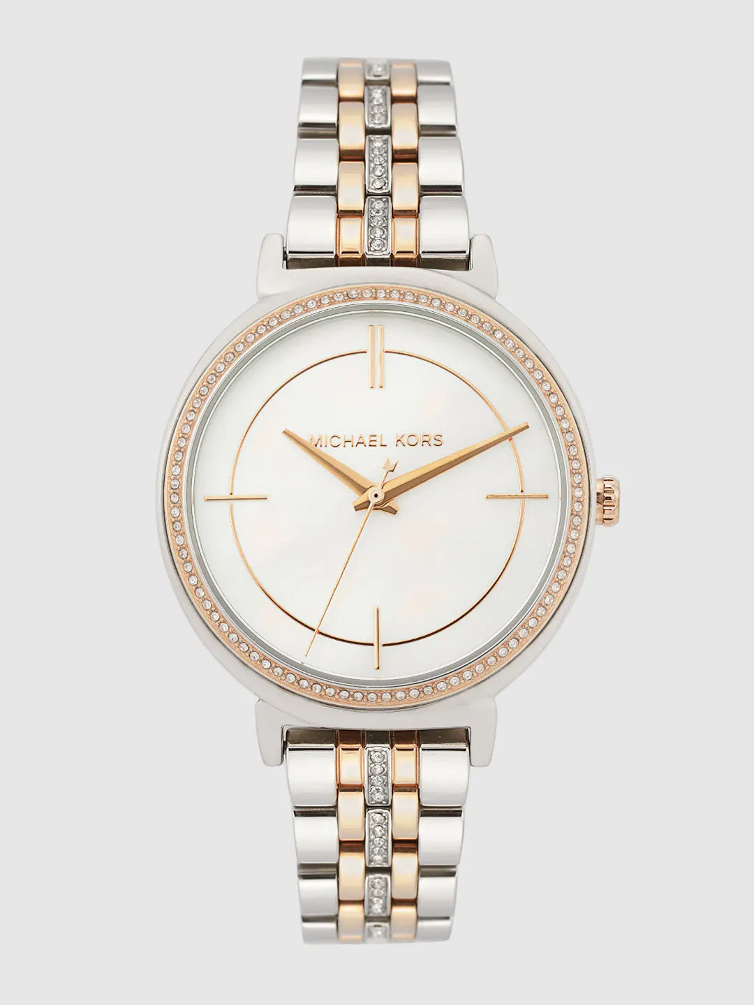  Shop Authentic Michael Kors Cinthia Mother of Pearl Dial Two Tone Steel Strap Watch For Women - MK3831 - Luxxuri