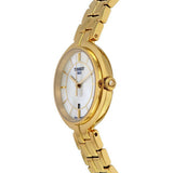  Shop Authentic Tissot Flamingo Mother of Pearl White Dial Gold Steel Strap Watch For Women - T094.210.33.111.00 - Luxxuri