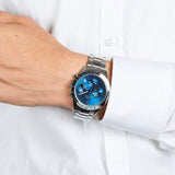  Shop Authentic Hugo Boss Talent Blue Dial Silver Steel Strap Watch for Men - 1513582 - Luxxuri