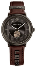  Shop Authentic Versace V-Circle Manifesto Black Dial Maroon Leather Strap Watch for Men - VBQ040017 - Luxxuri