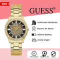  Shop Authentic Guess Night Life Diamonds Black Dial Gold Steel Strap Watch for Women - GW0405L2 - Luxxuri