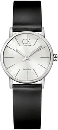  Shop Authentic Calvin Klein Post Minimal Silver Dial Black Leather Strap Watch for Men - K7622185 - Luxxuri