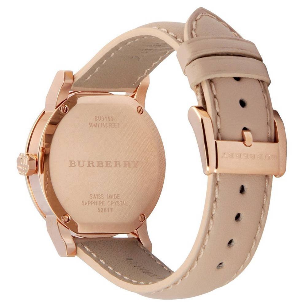  Shop Authentic Burberry The City Gold Dial Beige Leather Strap Watch for Women - BU9210 - Luxxuri