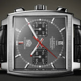  Shop Authentic Tag Heuer Monaco Calibre 12 Final Edition Chronograph Grey Dial Black Leather Strap Watch for Men - CAW211J.FC6476 - Luxxuri