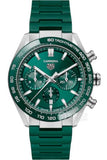  Shop Authentic Tag Heuer Carrera Chronograph 44mm Green Dial Green Steel Strap Watch for Men - CBN2A1N.FT6238 - Luxxuri