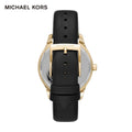 Shop Authentic Michael Kors Layton Three Hand Mother of Pearl Black Dial Black Leather Strap Watch For Women - MK2911 - Luxxuri
