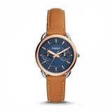  Shop Authentic Fossil Tailor Date-Day Quartz Blue Dial Brown Leather Strap Watch for Women - ES4257 - Luxxuri