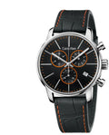  Shop Authentic Calvin Klein City Chronograph Black Dial Black Leather Strap Watch for Men - K2G271C1 - Luxxuri