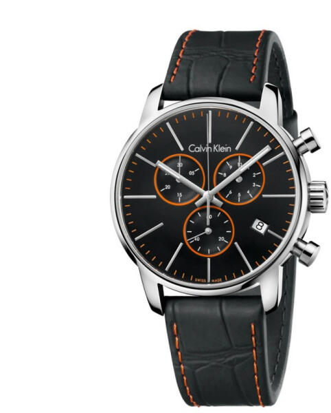  Shop Authentic Calvin Klein City Chronograph Black Dial Black Leather Strap Watch for Men - K2G271C1 - Luxxuri