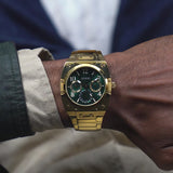  Shop Authentic Guess Trend Analog Green Dial Gold Steel Strap Watch For Men - GW0624G2 - Luxxuri