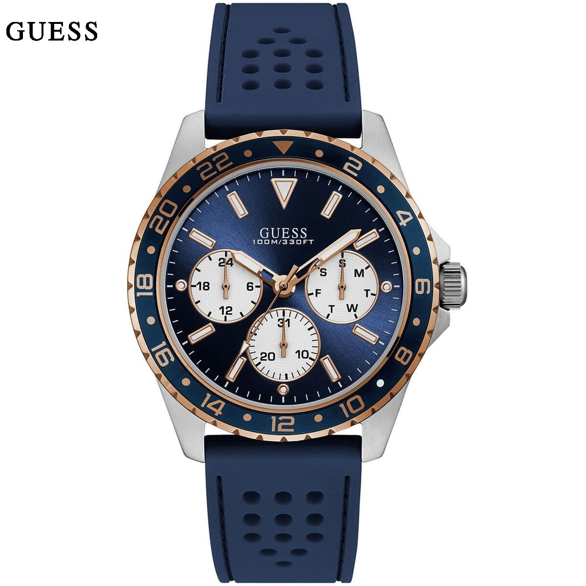  Shop Authentic Guess Odyssey Multifunction Blue Dial Blue Rubber Strap Watch For Men - W1108G4 - Luxxuri
