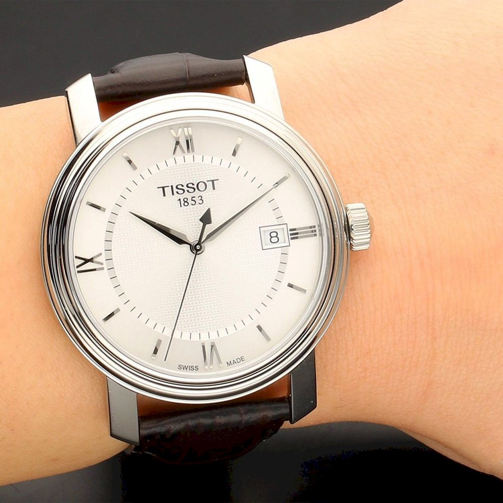  Shop Authentic Tissot T Classic Bridgeport Silver Dial Brown Leather Strap Watch For Men - T097.410.16.038.00 - Luxxuri