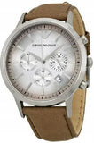  Shop Authentic Emporio Armani Classic Chronograph Silver Dial Brown Leather Strap Watch For Men - AR2471 - Luxxuri