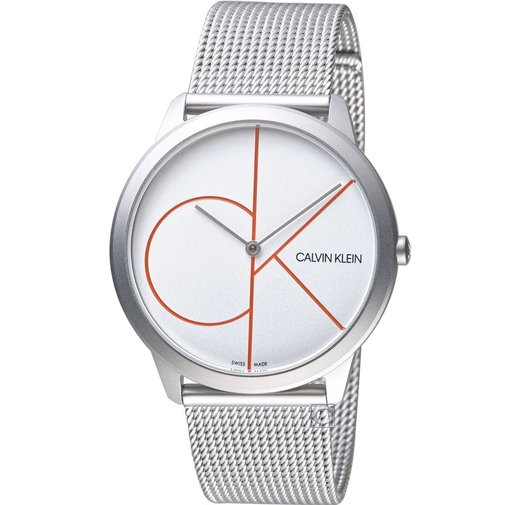  Shop Authentic Calvin Klein Minimal White Dial Silver Mesh Bracelet Watch for Men - K3M51152 - Luxxuri