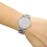  Shop Authentic Fossil Carlie Silver Dial Silver Steel Strap Watch for Women - ES4341 - Luxxuri