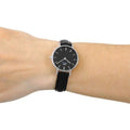  Shop Authentic Daniel Wellington Classic Petite Sheffield Black Dial Black Leather Strap Watch For Women - DW00100236 - Luxxuri