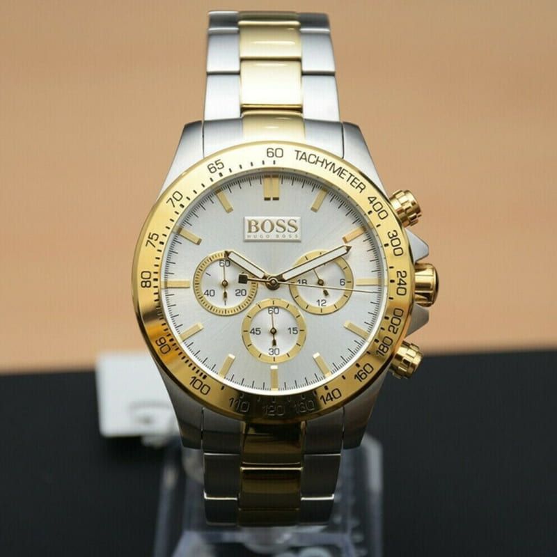  Shop Authentic Hugo Boss Ikon Chronograph Silver Dial Two Tone Steel Strap Watch for Men - 1512960 - Luxxuri