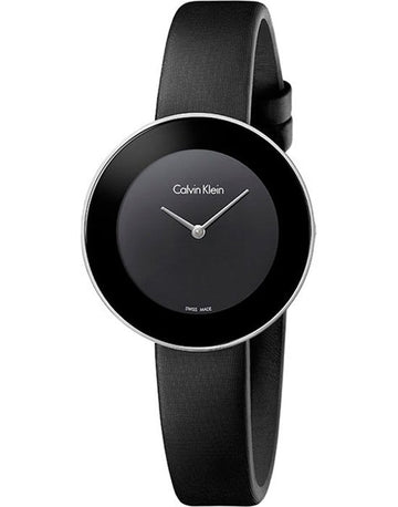  Shop Authentic Calvin Klein Chic Black Dial Black Leather Strap Watch for Women - K7N23CB1 - Luxxuri