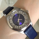  Shop Authentic Marc Jacobs Henry Skeleton Blue Dial Blue Leather Strap Watch for Women - MBM1337 - Luxxuri