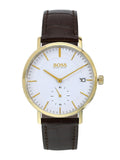  Shop Authentic Hugo Boss Corporal White Dial Brown Leather Strap Watch for Men - 1513640 - Luxxuri
