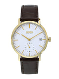  Shop Authentic Hugo Boss Corporal White Dial Brown Leather Strap Watch for Men - 1513640 - Luxxuri