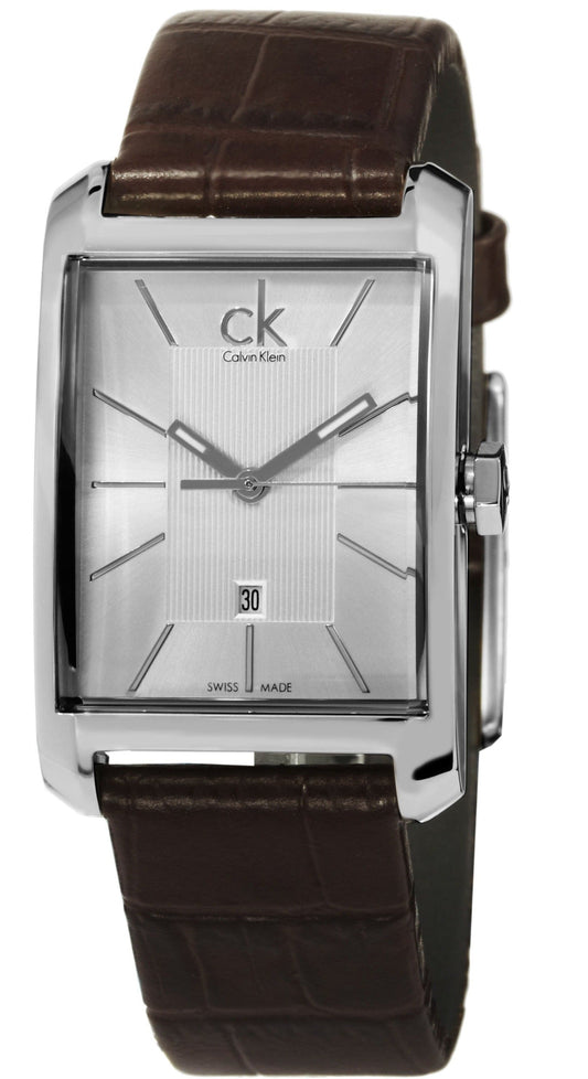  Shop Authentic Calvin Klein Window Silver Dial Brown Leather Strap Watch for Women - K2M23126 - Luxxuri