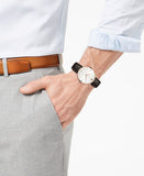  Shop Authentic Movado Ultra Slim White Dial Brown Leather Strap Watch For Men - 0607089 - Luxxuri