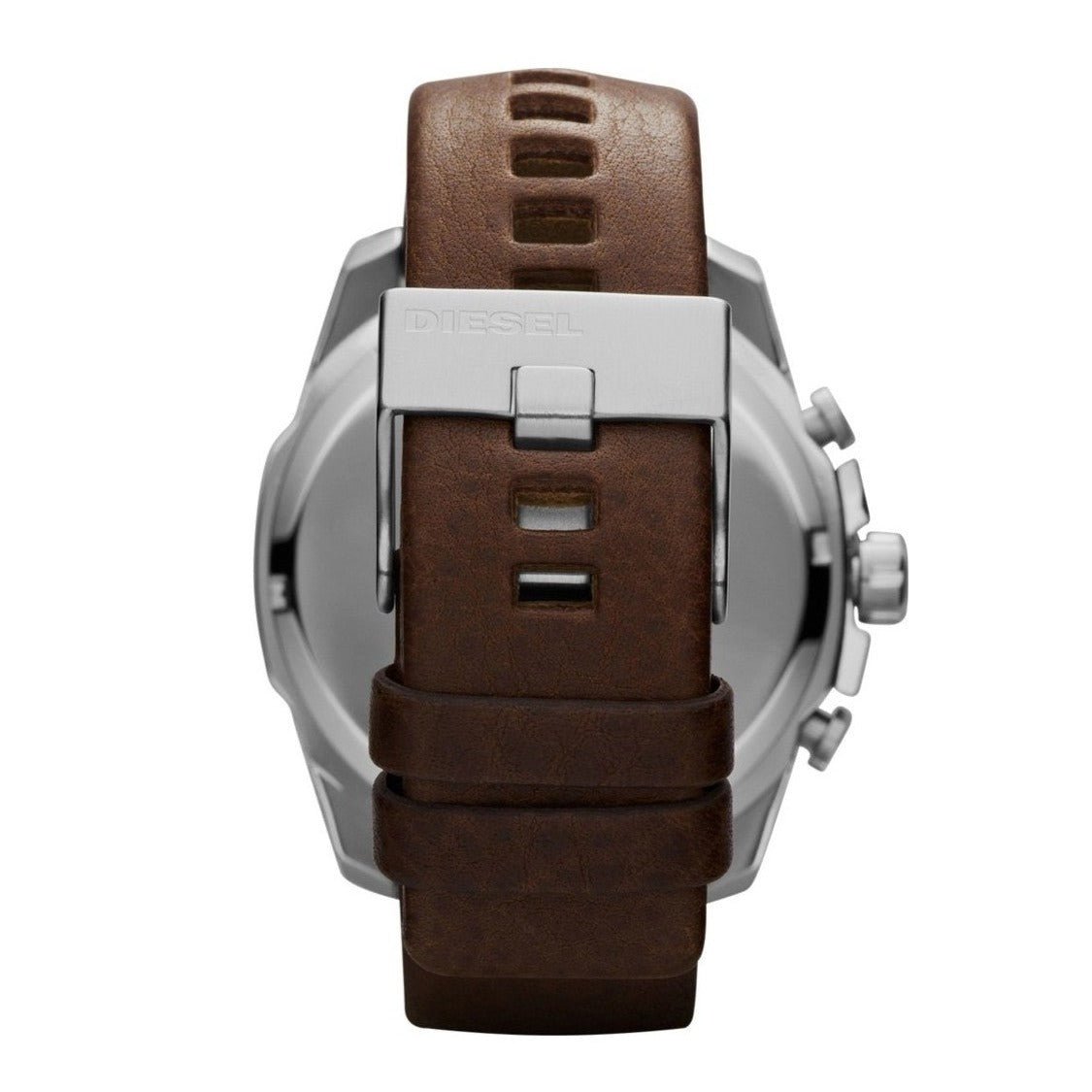  Shop Authentic Diesel Mega Chief Light Blue Dial Brown Leather Strap Watch For Men - DZ4281 - Luxxuri