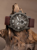  Shop Authentic Fossil Nate Chronograph Grey Dial Brown Leather Strap Watch for Men - JR1424 - Luxxuri