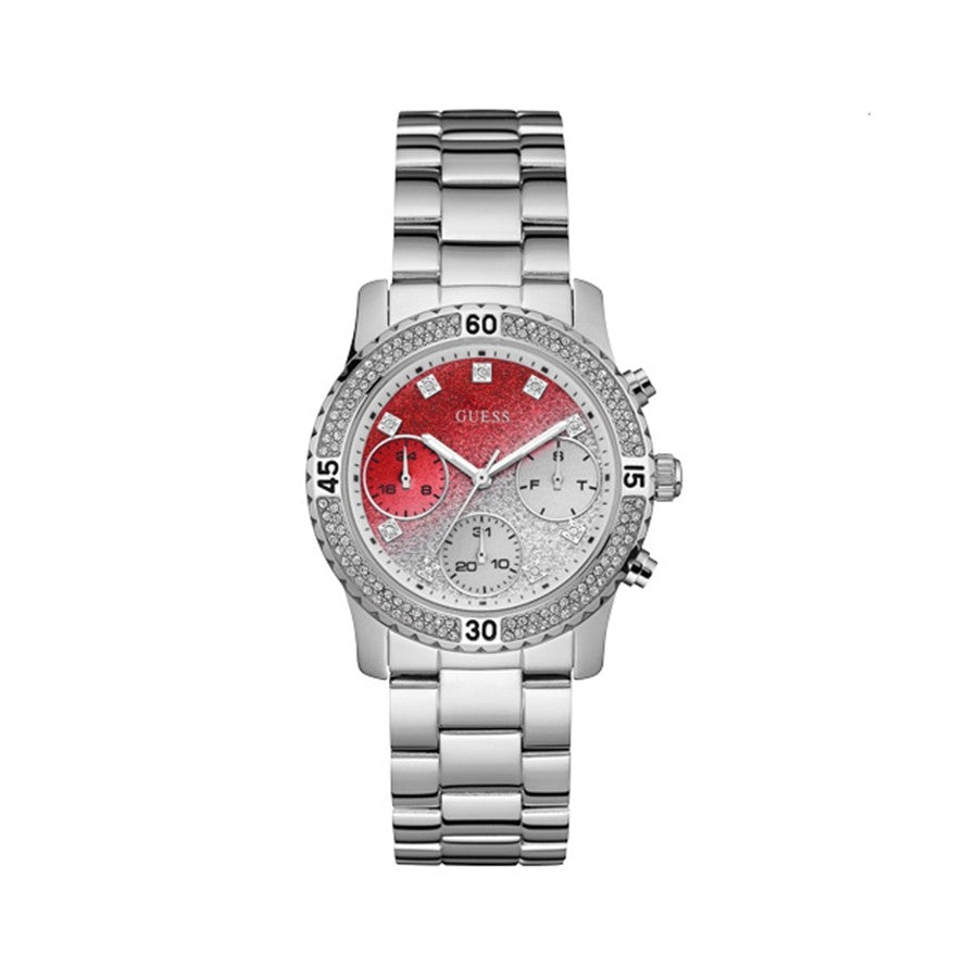  Shop Authentic Guess Confetti Diamonds Silver Dial Silver Steel Strap Watch for Women - W0774L7 - Luxxuri