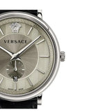  Shop Authentic Versace V-Circle Black Manifesto Courage Quartz Silver Dial Black Leather Strap Watch for Men - VBQ080017 - Luxxuri