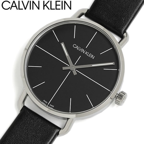  Shop Authentic Calvin Klein Evan Black Dial Black Leather Strap Watch for Men - K7B211CZ - Luxxuri