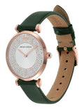  Shop Authentic Emporio Armani Pro Planet Analog Silver Dial Green Leather Strap Watch For Women - AR11517 - Luxxuri