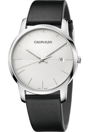  Shop Authentic Calvin Klein City White Dial Black Leather Strap Watch for Men - K2G2G1CD - Luxxuri