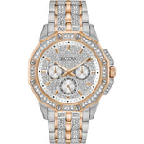  Shop Authentic Bulova Octova Crystal Silver Dial Two Tone Steel Strap Watch for Men - 98C133 - Luxxuri