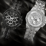  Shop Authentic Bulova Octova Chronograph Black Crystal Dial Black Steel Strap Watch for Men - 98C134 - Luxxuri