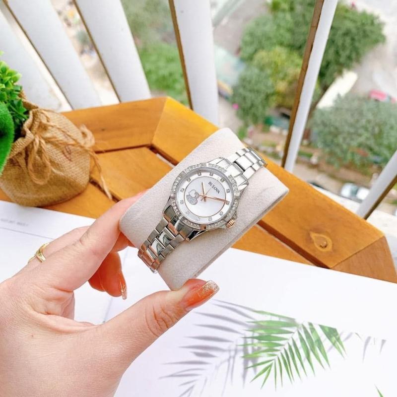  Shop Authentic Bulova Crystal Collection Mother of Pearl Dial Silver Steel Strap Watch for Women - 98L232 - Luxxuri